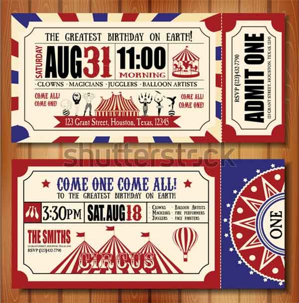 Carnival Ticket Invitation Templates Free PSD, Ai, Word, InDesign Formats